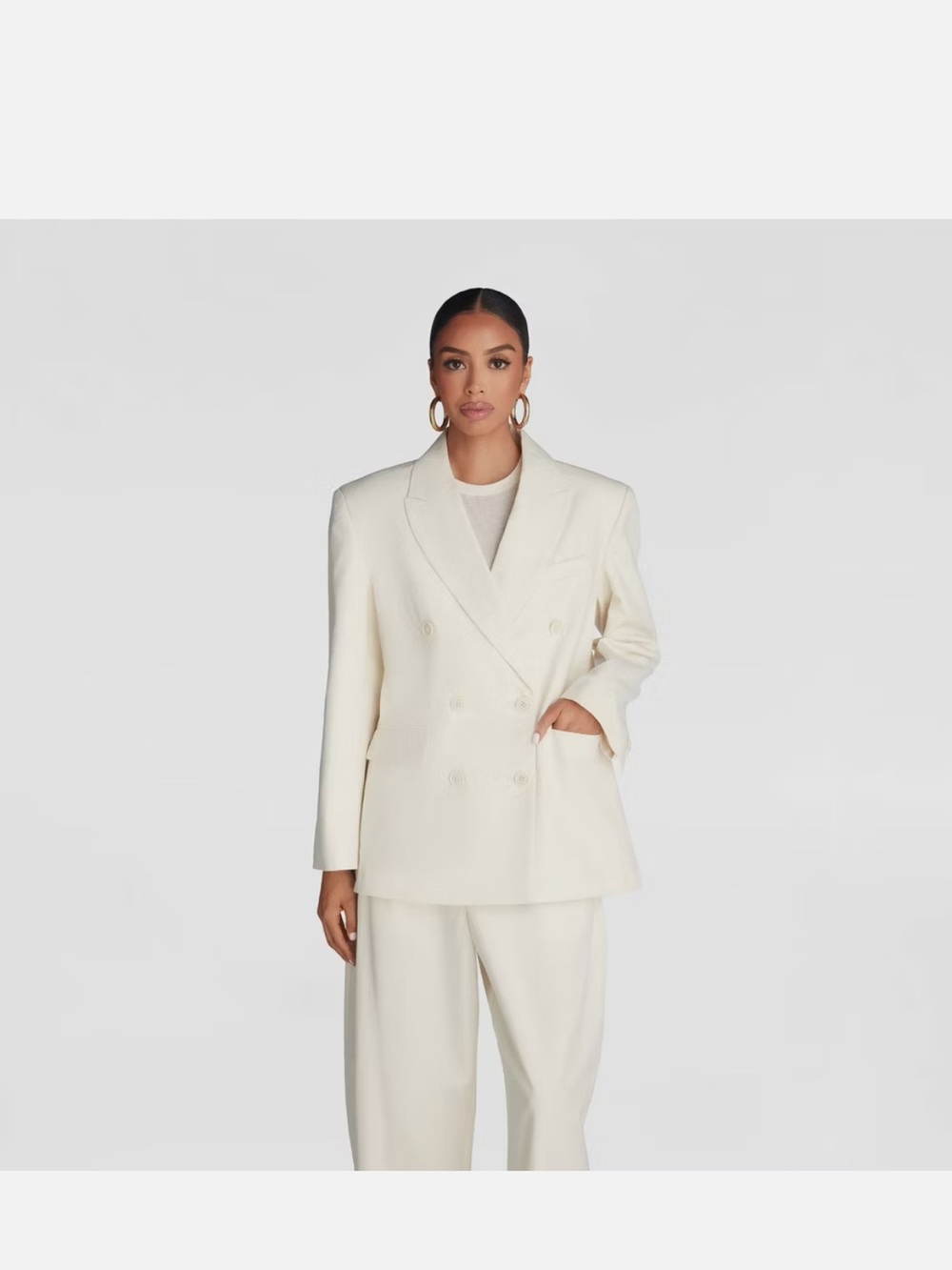 KBB by Kahlana Women's 'The David Blazer' Creme XL Cotton Linen Blend NWT